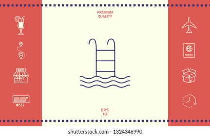 Pool symbol icon. Graphic elements for your design