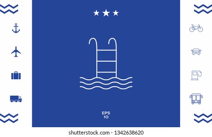 Pool symbol icon. Graphic elements for your design