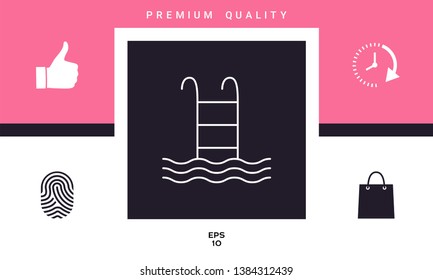 Pool symbol icon. Graphic elements for your design