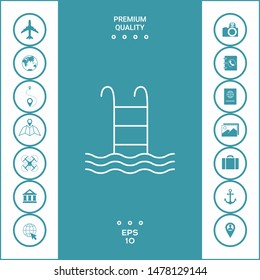 Pool symbol icon. Graphic elements for your design