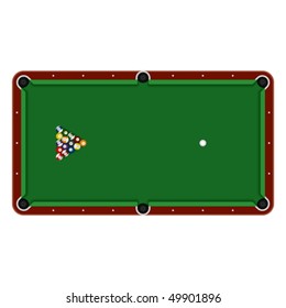 Pool Table. Detailed Vector.