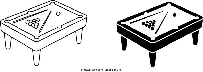 Pool table game set with cue vector illustration