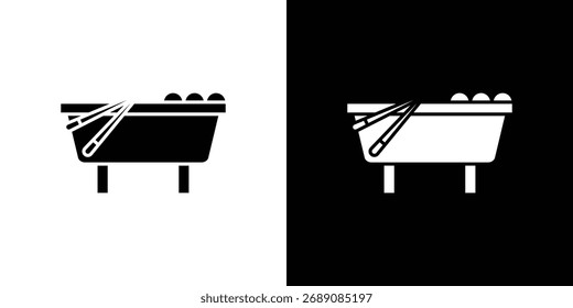 Pool table icon. The black silhouette vector