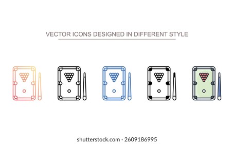 Pool Table icon design with white background stock illustration