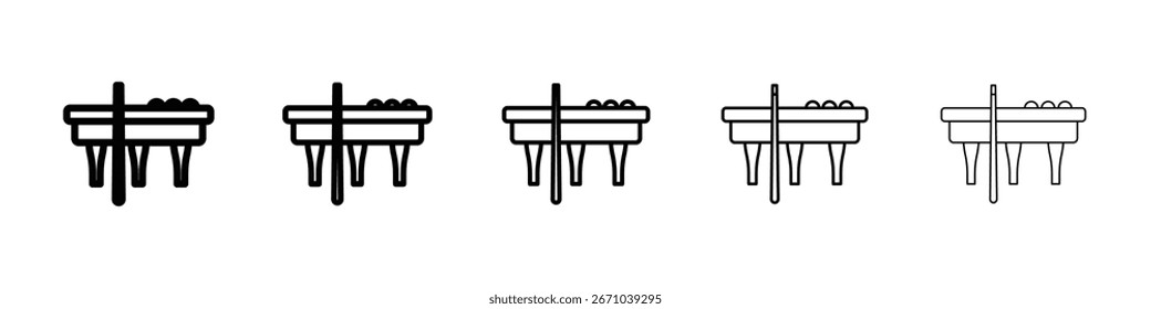 Logotipo del icono de la tabla de grupo en colección de líneas de trazo