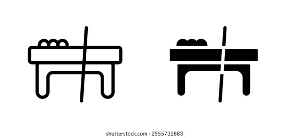 Pool table icon symbol collection on white background.