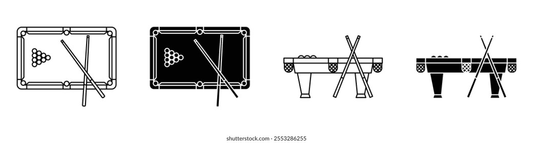 Conjunto de vetores de ícone da tabela do pool. EPS10