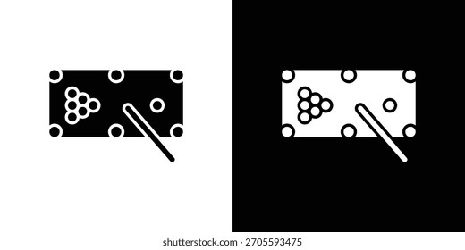 Coleção de ilustrações de vetor de ícones da tabela do pool. ícones em preto e branco.