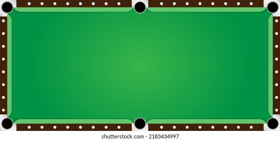 Pool Table Illustration Green Background Billiard Stock Vector (Royalty ...