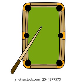 pool table illustration hand drawn isolated vector