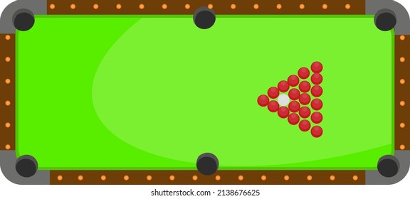 Pool table, illustration, vector on a white background.