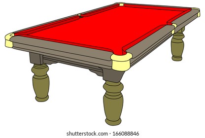 pool table isolated on white background, vector 