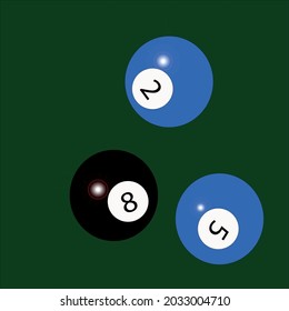 pool table top view balls sport theme