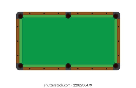 Pool table with top view. Pool table for the game in 4x2 dimensions. Physics, Science, math, geometry.