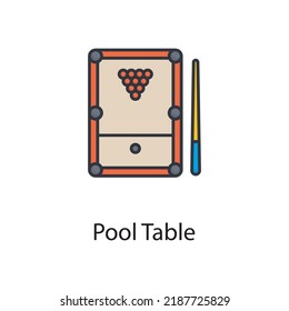 Pool Table vector filled outline Icon Design illustration. Sports And Awards Symbol on White background EPS 10 File