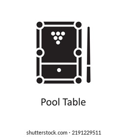 Pool Table vector solid Icon Design illustration. Sports And Awards Symbol on White background EPS 10 File