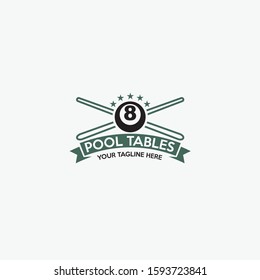 POOL TABLES Vector Logo Design Template