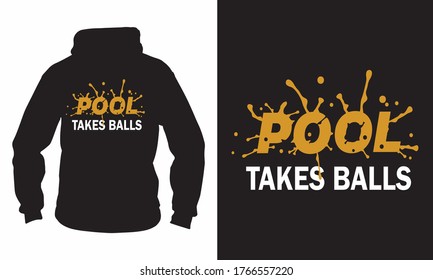 POOL BRINGT BÄLLE - T-SHIRT-DESIGN, POOL-VEKTOR, POOL-PLAYER, ALTER GUY