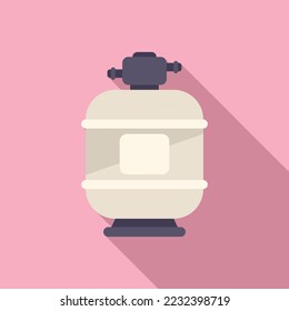 Pool tank service icon flat vector. Cleaning pump. Care swim