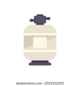 Pool tank service icon flat vector. Cleaning pump. Care swim isolated