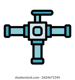 Pool tap icon. Outline pool tap vector icon color flat isolated