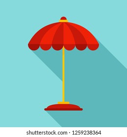 Pool umbrella icon. Flat illustration of pool umbrella vector icon for web design