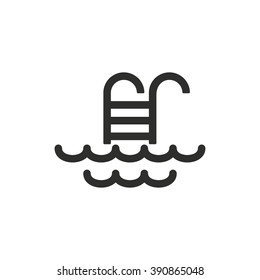 Pool    vector icon. Black  illustration isolated on white  background for graphic and web design.