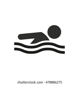 Pool vector icon. Black illustration isolated on white background for graphic and web design.