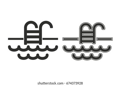 Pool vector icon. Black illustration isolated on white background for graphic and web design.