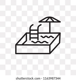Pool vector icon isolated on transparent background, Pool logo concept