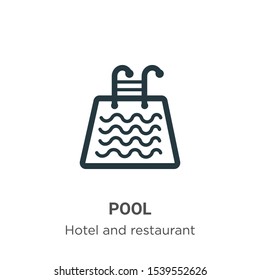 Pool vector icon on white background. Flat vector pool icon symbol sign from modern hotel and restaurant collection for mobile concept and web apps design.