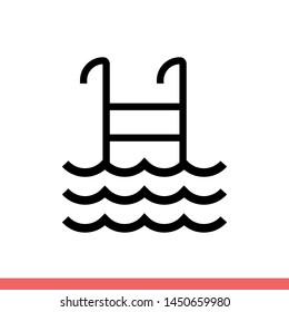 Pool vector icon, swimming symbol. Simple, flat design for web or mobile app