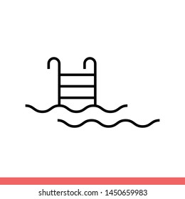 Pool vector icon, swimming symbol. Simple, flat design for web or mobile app