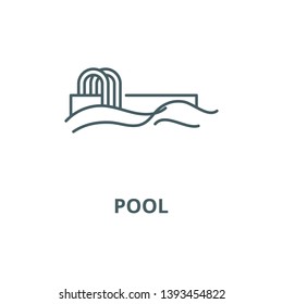 Pool vector line icon, linear concept, outline sign, symbol