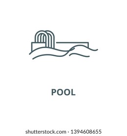 Pool vector line icon, linear concept, outline sign, symbol