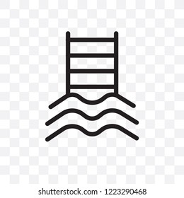 Pool vector linear icon isolated on transparent background, Pool transparency concept can be used for web and mobile