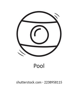 Pool vector outline Icon Design illustration. Entertainment Symbol on White background EPS 10 File