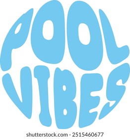 Pool vibes in transparent background. Vector illustration