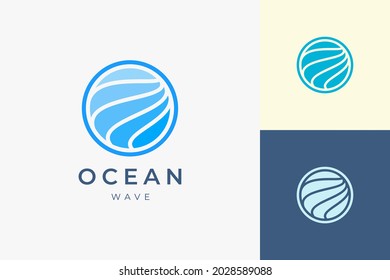 Pool or water logo template in abstract shape