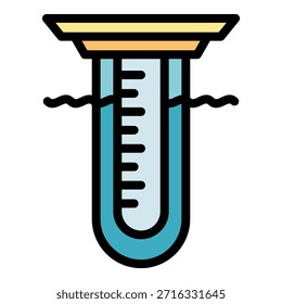 Icono de la bomba de agua de la piscina. Esquema de la piscina bomba de agua Vector icono de color plano aislado