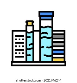 prueba de agua de pool y vector de icono de equilibrio de color. signo de balanceo y prueba de agua de piscina. ilustración de símbolo aislado