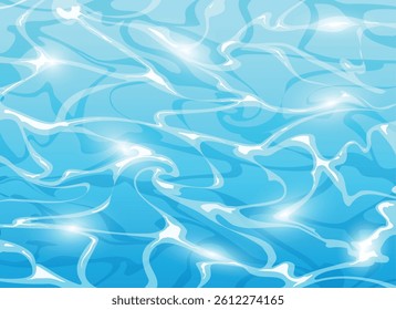 Pool water texture. Abstract cartoon style water surface vector illustration
