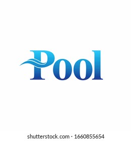 Pool Wordmark Logo That Formed Ocean