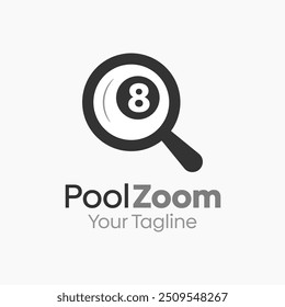 Modelo de design de logotipo de zoom de piscina. Bom para negócios, agência, comunidade e organização