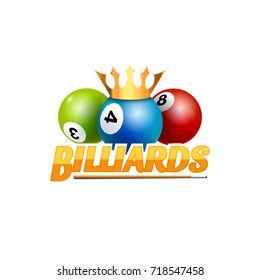 Poolroom Billiards Game Logo Icon Billiards Stock Vector (Royalty Free ...