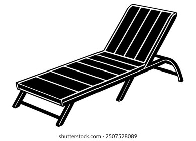       Poolside lounge chairs vector illustration.
