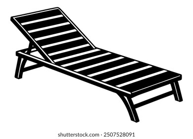       Poolside lounge chairs vector illustration.
