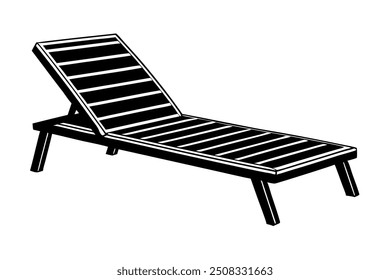       Poolside lounge chairs vector illustration.
