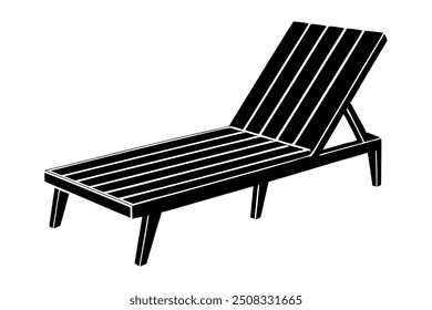       Poolside lounge chairs vector illustration.
