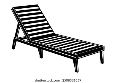       Poolside lounge chairs vector illustration.
